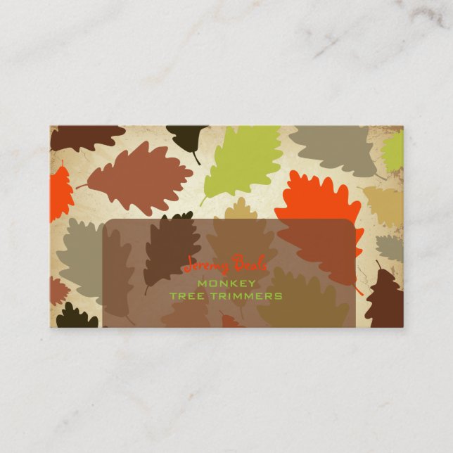 PixDezines Vintage Oak Leaves/Tree Trimmers ♥♥♥♥ Business Card (Front)