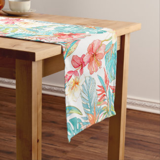 PixDezines Vintage Pastel H2 Hawaii Floral Foliage Medium Table Runner