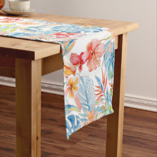 PixDezines Vintage Pastel H2 Hawaii Floral Foliage Medium Table Runner