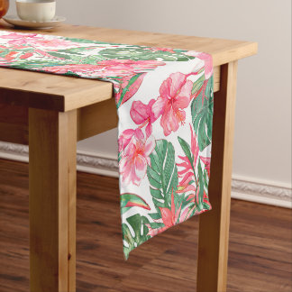 PixDezines Vintage Pastel H2 Hawaii Floral Foliage Medium Table Runner