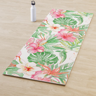 PixDezines Vintage Pastel H2 Hawaii Floral Foliage Yoga Mat