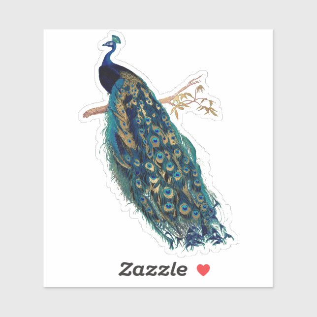 PixDezines Vintage Peacock Green Blue+Gold (Sheet)