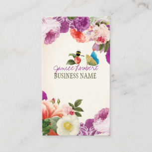 PixDezines vintage peonies/DIY background Business Card
