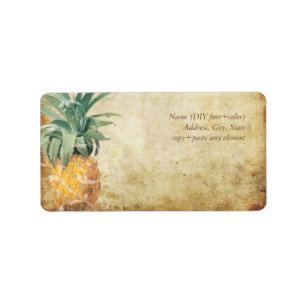 PixDezines Vintage Pineapple/Faux Parchment Label
