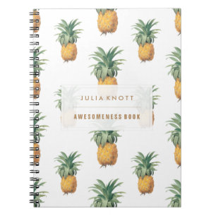 PixDezines Vintage Pineapples/DIY background+text Notebook