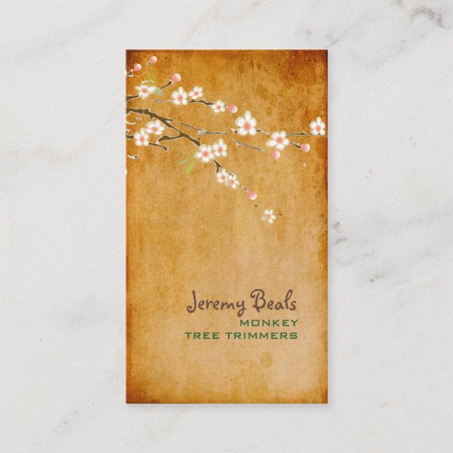 PixDezines vintage pink cherry blossoms♥♥ Business Card (Front)