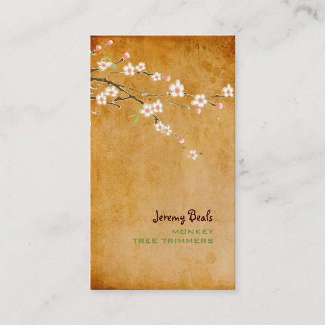 PixDezines vintage pink cherry blossoms♥♥ Business Card (Front)