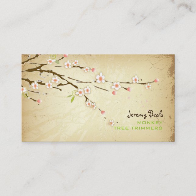 PixDezines vintage/pink cherry tree trimmers ♥♥♥ Business Card (Front)