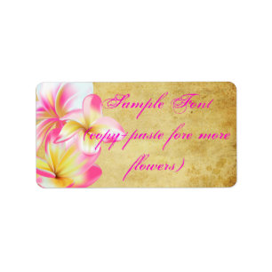 PixDezines vintage pink plumeria Label