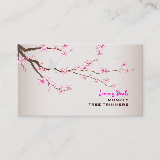 PixDezines vintage/pink sakura tree trimmers ♥♥♥ Business Card (Front)