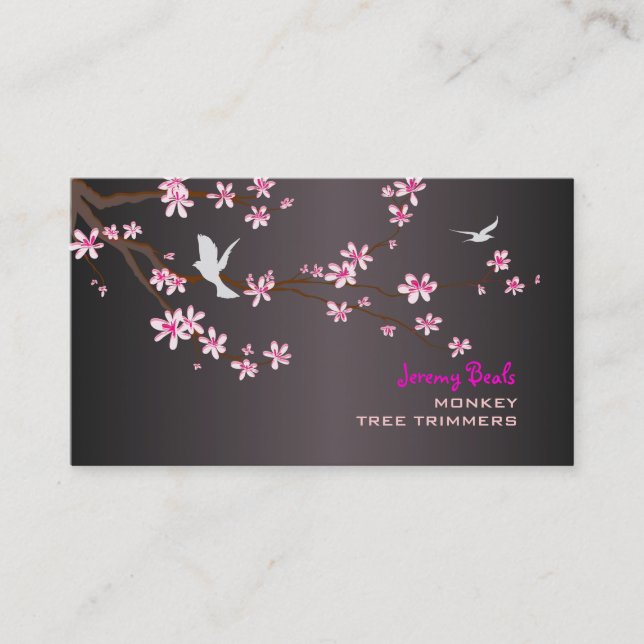 PixDezines vintage/pink sakura tree trimmers ♥♥♥ Business Card (Front)