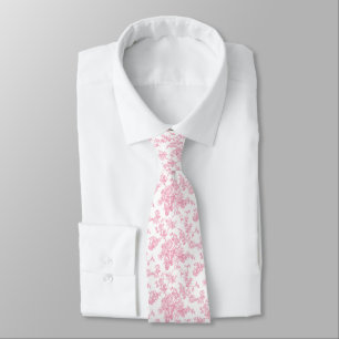 PixDezines Vintage Pink Toile Roses Tie