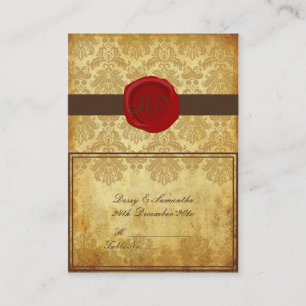 PixDezines vintage pique damask tent place card