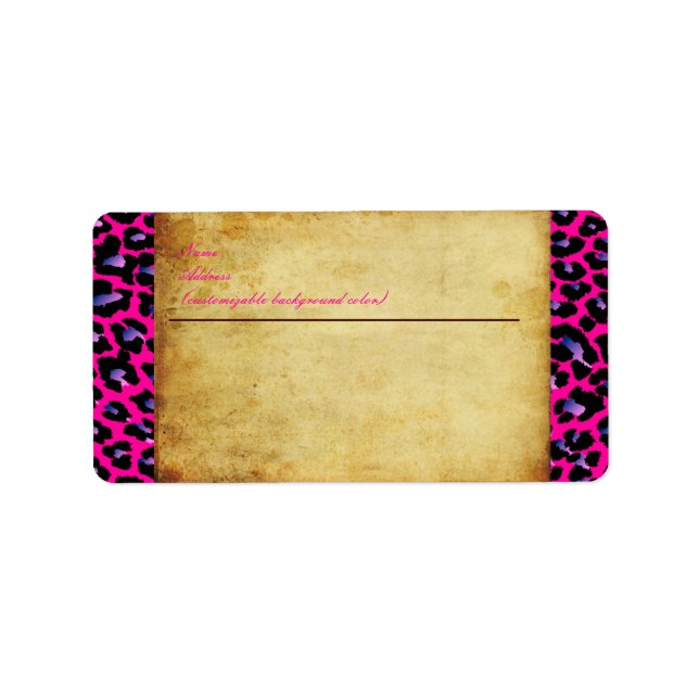 PixDezines vintage purple cheetah/diy colour Label (Front)