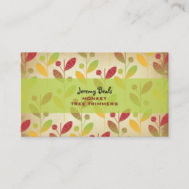 PixDezines Vintage Retro Foliage ♥♥♥♥ Business Card (Front)
