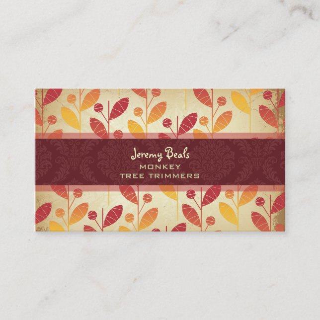 PixDezines Vintage Retro Foliage ♥♥♥♥ Business Card (Front)