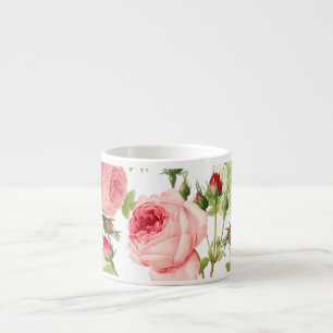 PixDezines Vintage Rosa Centifolia/Redoute Espresso Cup