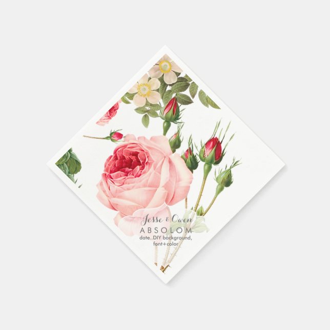 PixDezines Vintage Roses/Botanical Art Napkin (Corner)