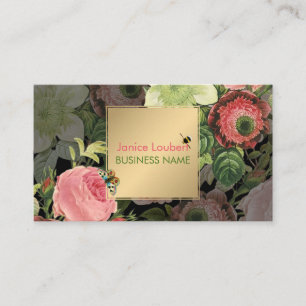 PixDezines Vintage Roses Business Card
