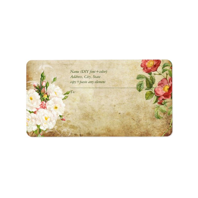 PixDezines Vintage Roses/Faux Parchment Label (Front)