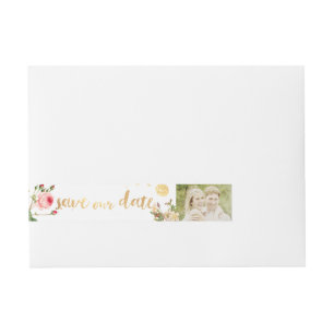 PixDezines vintage roses/floral Wraparound Address Label