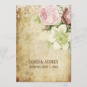 PixDezines vintage roses/parchment Invitation