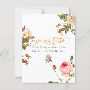 PixDezines vintage roses/save our date Save The Date