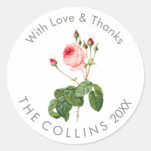 PixDezines Vintage Roses Thank You Stickers