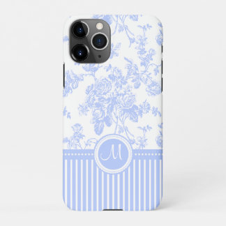 PixDezines Vintage Roses Toile Cornflower Blue  iP iPhone 11Pro Case
