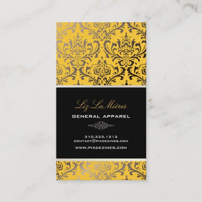 PixDezines vintage rossi damask/diy background Business Card (Front)