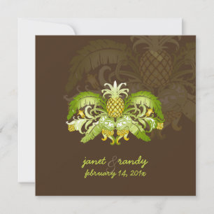 PixDezines Vintage Royal Hawaiian pineapples Invitation