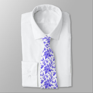 PixDezines Vintage Royal Purple Toile Roses  Tie