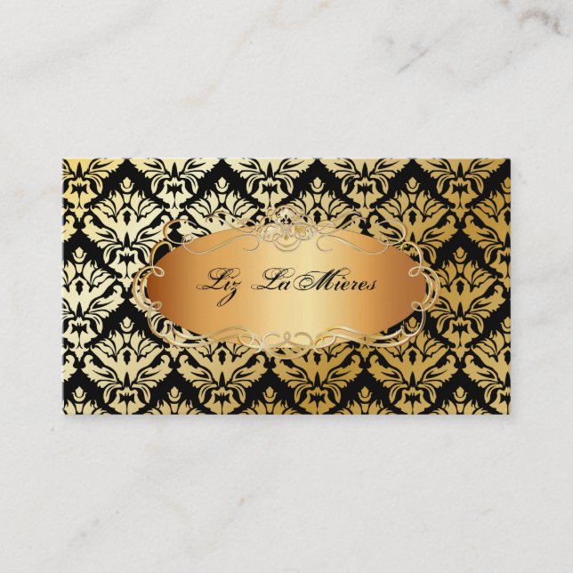 PixDezines vintage sabine damask Business Card (Front)