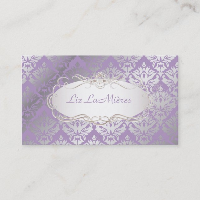 PixDezines vintage sabine damask Business Card (Front)
