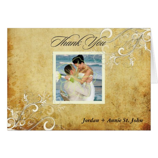 PixDezines Vintage Swirls/Wedding Thank You Card