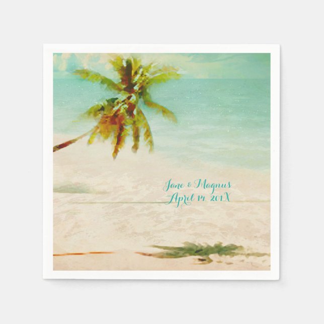 PixDezines Vintage Tropical Beach Napkin (Front)
