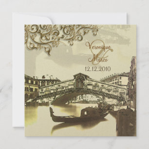 PixDezines Vintage Venezia+Rialto Bridge Invitation