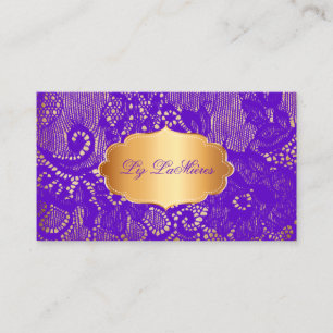 PixDezines VINTAGE VIOLET PURPLE LACE Business Card