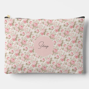 PixDezines Vintage Watercolor Roses Blush Pink Accessory Pouch