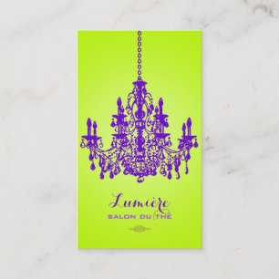 PixDezines violet crystal chandelier/DIY colour Business Card