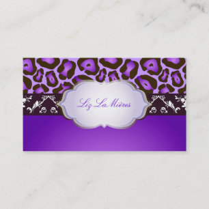 PixDezines violet jaguar/DIY background colour Business Card