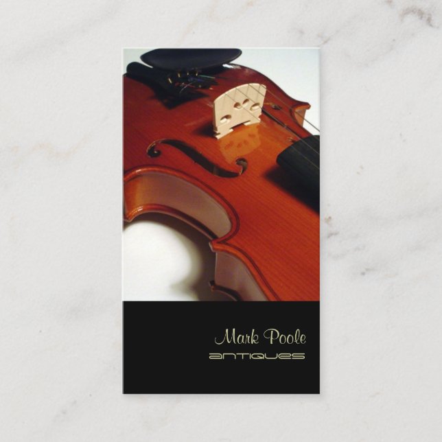 PixDezines violin/diy colour Business Card (Front)