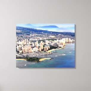 PixDezines Waikiki from window seat.. Canvas Print