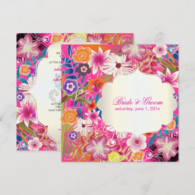 PixDezines wailea/diy background Invitation (Front/Back)