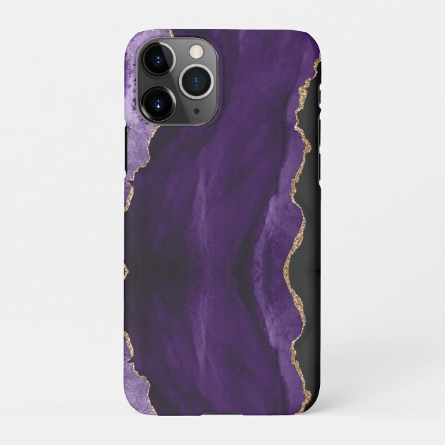 PixDezines WATERCOLOR AGATE PURPLE iPhone Case (Back)