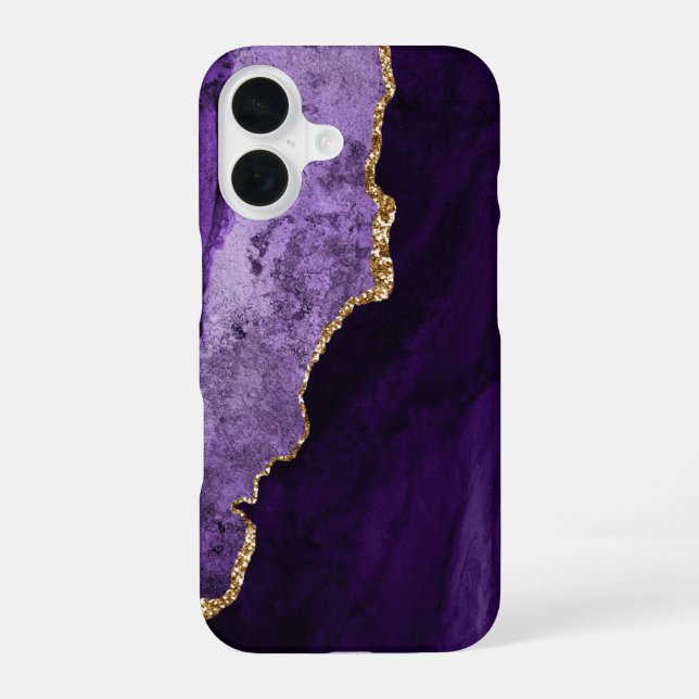 PixDezines WATERCOLOR AGATE PURPLE iPhone Case (Back)