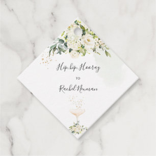 PixDezines Watercolor Alabaster Rose Favour Tags