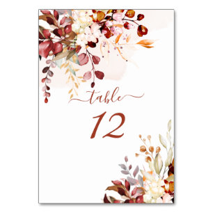 PixDezines Watercolor Autumn Gum Eucalyptus Table Number