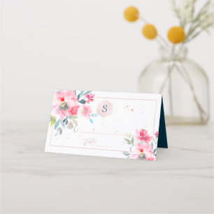 PixDezines Watercolor Bat Mitzvah, Garden Roses Place Card