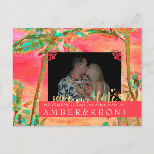 PixDezines Watercolor Beach Save Date Photo Announcement Postcard
